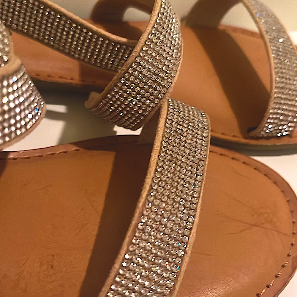 Amazing Condition/ Gladiator Rhinestone Strappy Sandles, Zigisoho size8.5 - Picture 8 of 10